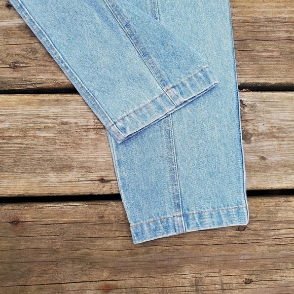 Vintage 90s y2k High Waisted Rise Pleated Front Butterfly Blue Denim Jeans 10 - Picture 6 of 8